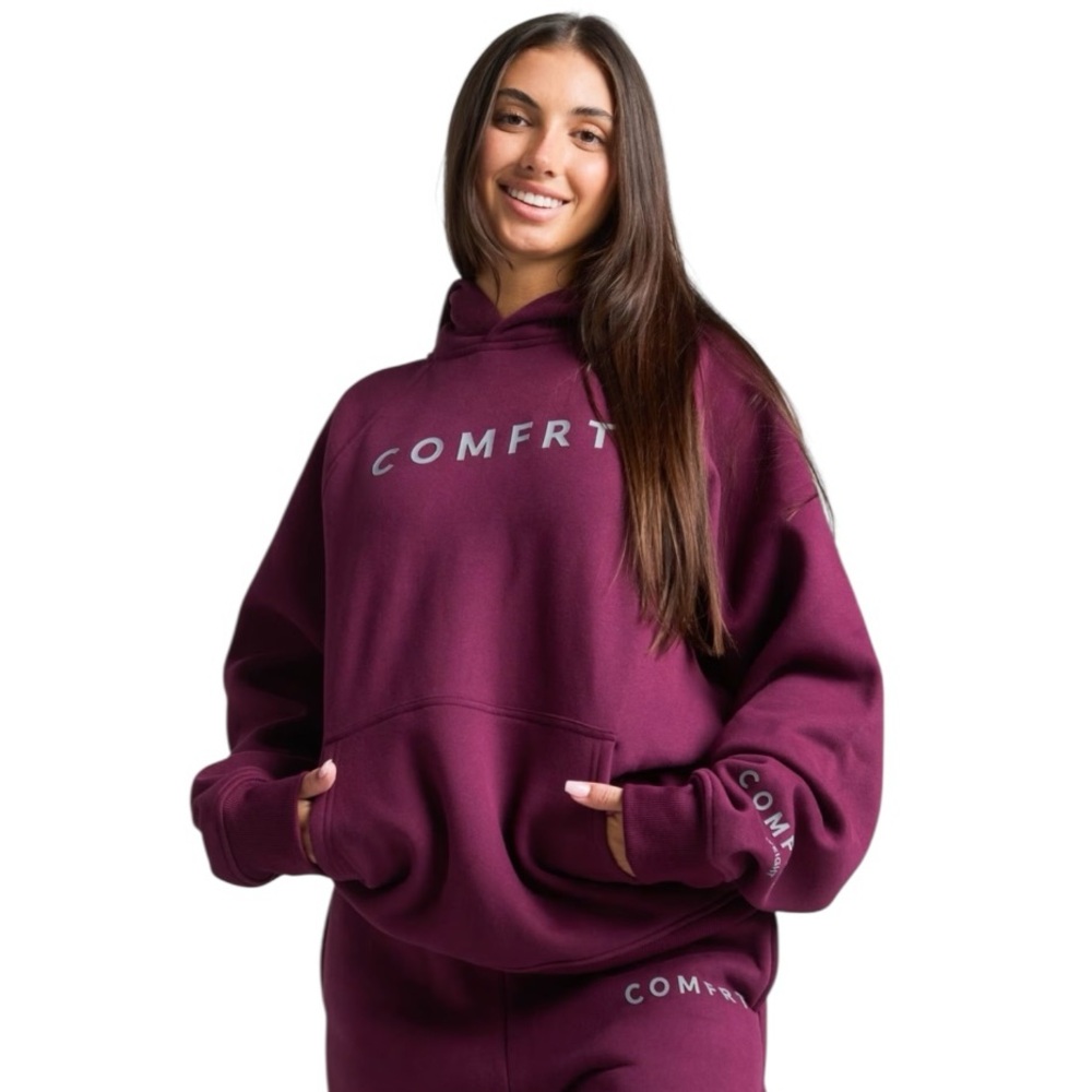 NWT COMFRT Tranquil Limited Edition Plum Hoodie Sweatshirt Size Small